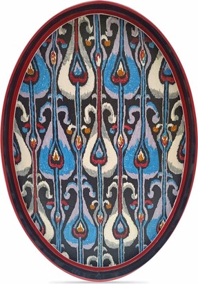 LES OTTOMANS Ikat hand-painted oval tray