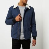 Thumbnail for your product : River Island Mens Blue borg collar jacket