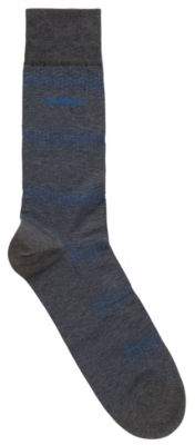 BOSS Hugo Micro-pattern socks in mercerized stretch cotton 7-13 Grey