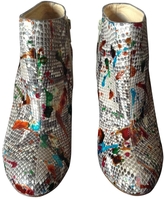 Thumbnail for your product : Christian Louboutin Python print Leather Ankle boots