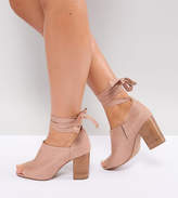 Thumbnail for your product : ASOS Omen Wide Fit Tie Leg Heeled Shoes