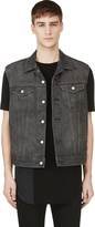 Thumbnail for your product : Levi's Washed Black Denim Cut-Off New Trucker Vest