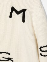 Thumbnail for your product : Msgm Kids TEEN logo-knit ribbed jumper