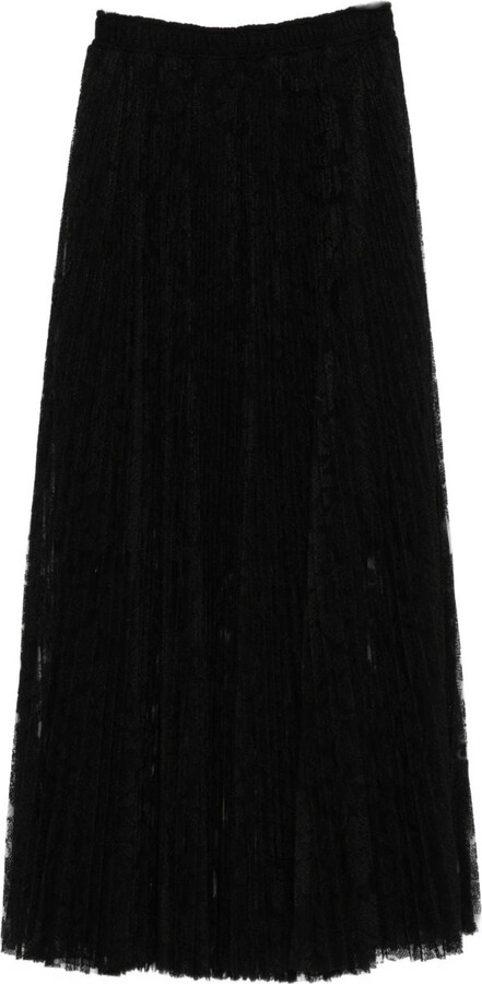 Ermanno Scervino Women's Lace Midi Pleated Skirt