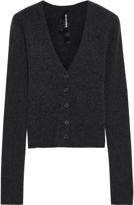 Naadam Cropped Ribbed Cashmere Cardigan