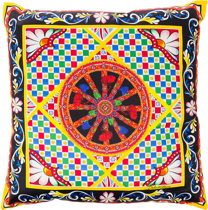 Dolce & Gabbana Multicolor Small Cushion With Carretto Foulard Print In  Duchesse Cotton - ShopStyle