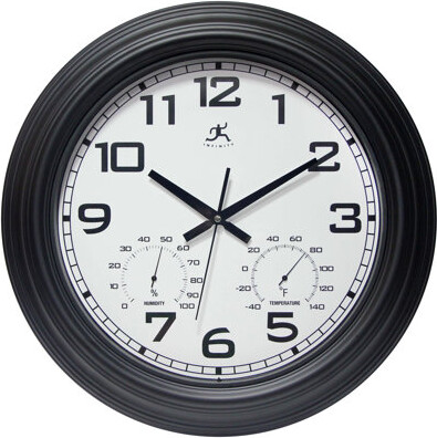 Infinity Instruments Outdoor Round Metal Wall Clock 18.5 Inches