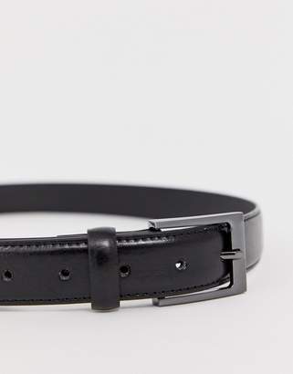 New Look faux leather formal belt in black