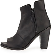 Thumbnail for your product : Rag and Bone 3856 Rag & Bone Noelle Peep-Toe Leather Ankle Boot, Black