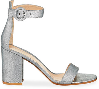 Gianvito Rossi Brushed Ankle-Strap Sandals
