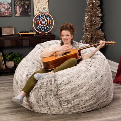 Jaxx 6 Foot Cocoon - Large Bean Bag Chair, Premium Luxe Faux Fur