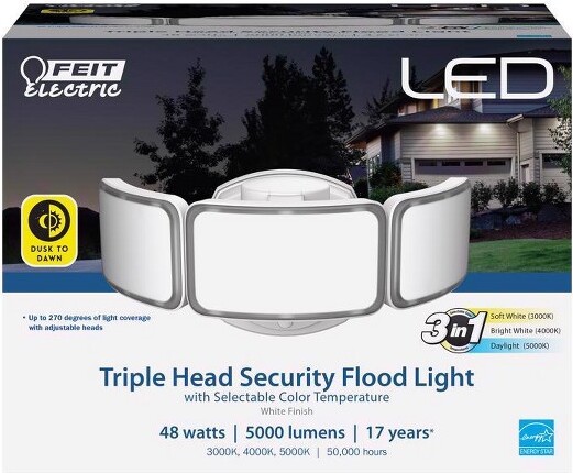 Feit FeitElectricDusktoDawnHardwiredLEDWhiteSecurityFloodlight
