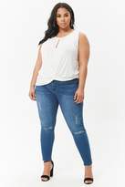 Thumbnail for your product : Forever 21 Plus Size Slub Knit Keyhole Twist-Front Top
