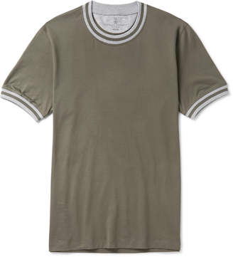 Brunello Cucinelli Slim-Fit Stripe-Trimmed Cotton-Jersey T-Shirt
