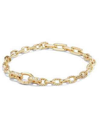 David Yurman Stax 18K Yellow Gold Chain Bracelet with Diamonds