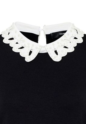 Hallhuber Long Sleeve With Beaded Lace Collar