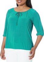 Thumbnail for your product : Star Vixen Women's 3/4 Sleeve Peasant Top Shirt