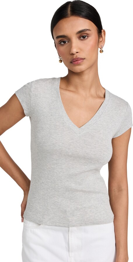Splendid Faye 1x1 V Neck Tee