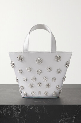 【AMINA MUADDI】crystal-embellished satin バケット バッグ Amina Muaddi Lily Crystal-embellished Satin Bucket Bag