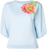 Blumarine floral short-sleeve sweater 