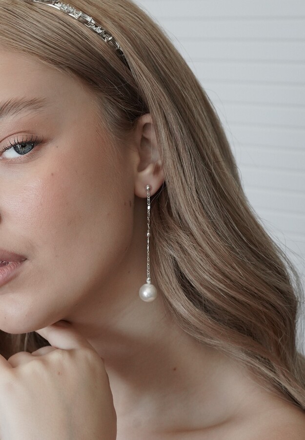 Etsy Pearl & Chain Earring Bridal Earring Perfect Gift For Her Long Chain Earrings