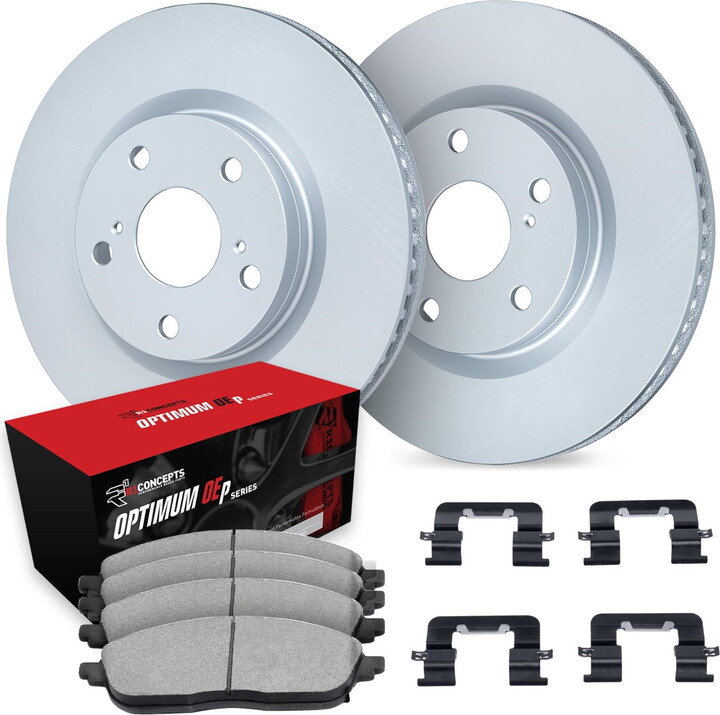 R1 Concepts Carbon Coated Disc Brake Rotor Set with Optimum Oe Pads and Hardware WDUH1-10003
