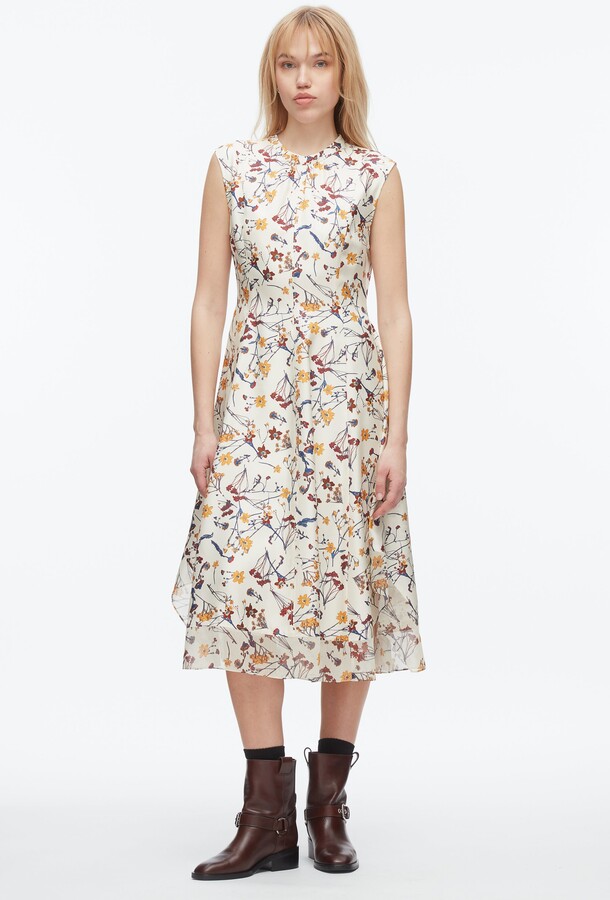 Bliss Floral Sleeveless Dress in PARCHMENT MULTI