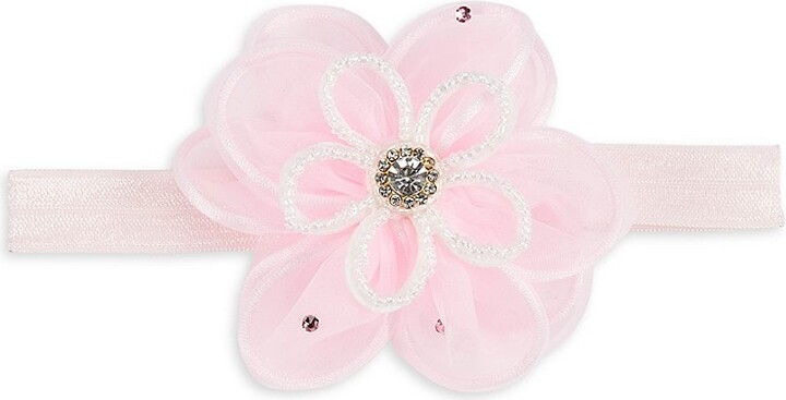 Bari Lynn Little Girl's Tulle Flower Elastic Headband