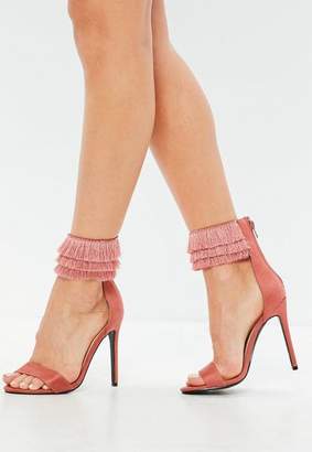 Missguided Barely There Tassel Ankle Strap Sandals