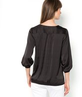 Thumbnail for your product : La Redoute R essentiels Zipped V-Neck Blouse with 3/4 Length Sleeves