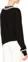 Thumbnail for your product : Dolce & Gabbana Daisy-Applique Long-Sleeve Sweater, Black/White/Yellow