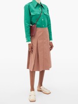Thumbnail for your product : Wales Bonner Pleated Checked Wool-blend Midi Skirt - Red Multi