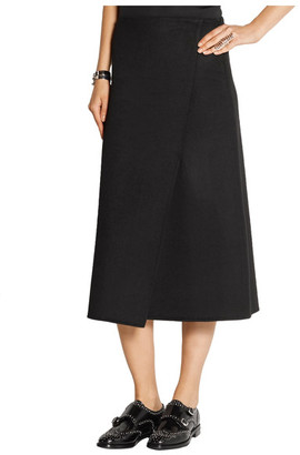 Theory Anneal Wrap-Effect Cashmere Midi Skirt