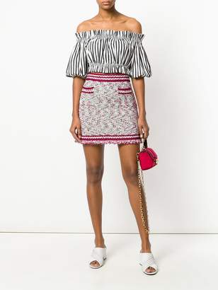 M Missoni patterned contrast trim mini skirt