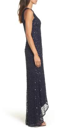 Adrianna Papell Sequin High/Low Gown