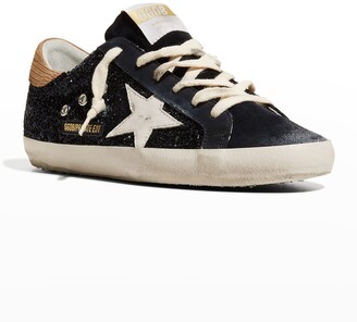 Golden Goose Superstar Navy Glitter With Snake Back And White Star Sneakers  - ShopStyle