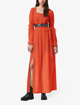 Thumbnail for your product : AllSaints Kimi square neck silk-blend midi dress