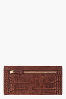 Thumbnail for your product : Givenchy Long Brown Croc Embossed Wallet