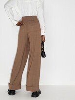 Thumbnail for your product : Chloé Houndstooth Pleated Wide Leg Trousers