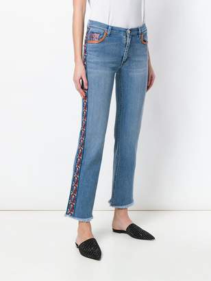 Etro cropped paisley stripe jeans