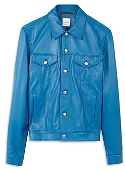 Paul Smith Gents Leather Denim-Style Jacket - ShopStyle