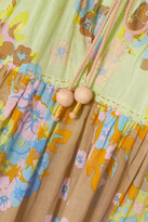 Thumbnail for your product : Yvonne S Hippy Tiered Floral-print Cotton-voile Maxi Dress - Yellow