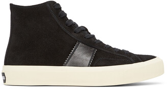 Tom Ford Black Cambridge High-Top Sneakers