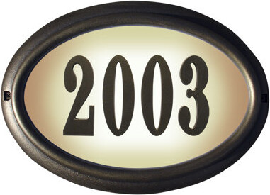 Qualarc Edgewood Oval 1-Line Wall Address Plaque