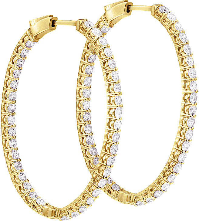 Diana M Fine Jewelry 18K 1.40 Ct. Tw. Diamond Hoops