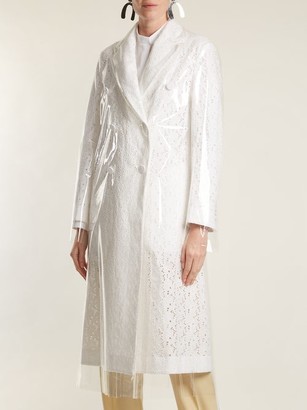 Calvin Klein Coated-overlay Broderie-anglaise Coat - White