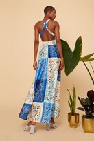 Thumbnail for your product : Little Mistress Blue Multi Patch Work Print Strappy Wrap Dress
