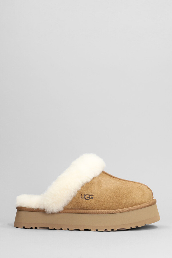 UGG Disquette Slipper-mule In Leather Color Suede