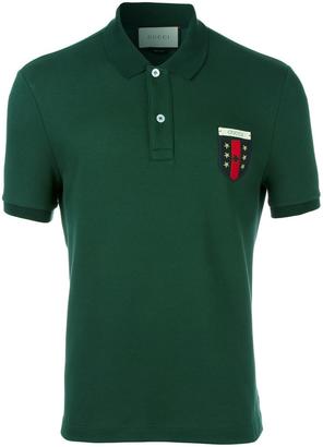 Gucci Web crest polo shirt - men - Cotton/Spandex/Elastane - M