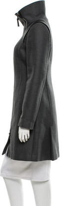 Mackage Leather-Trimmed Zip-Up Coat